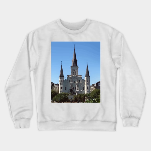 St. Louis Cathedral in Jackson Square, New Orleans Crewneck Sweatshirt by WelshDesigns